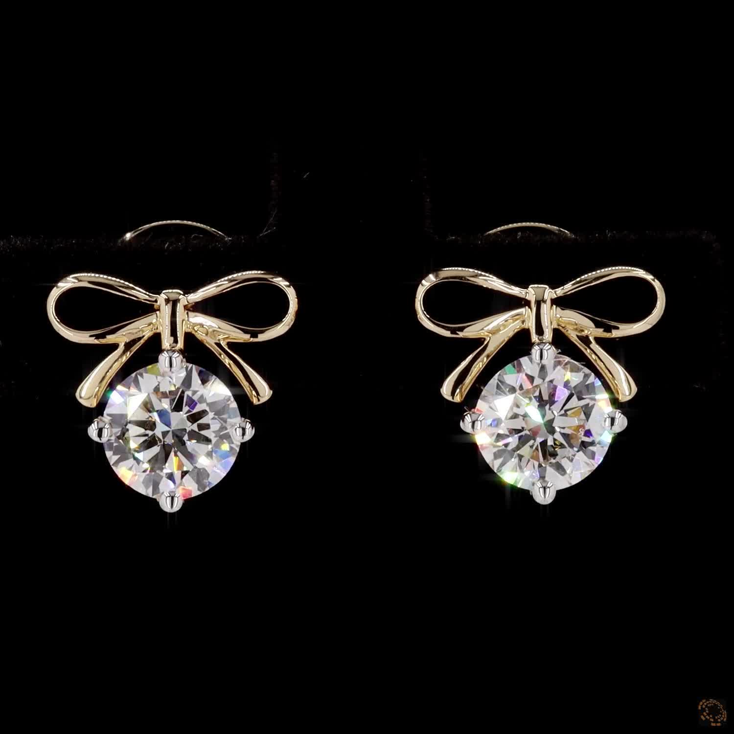 Bow Solitaire Earrings