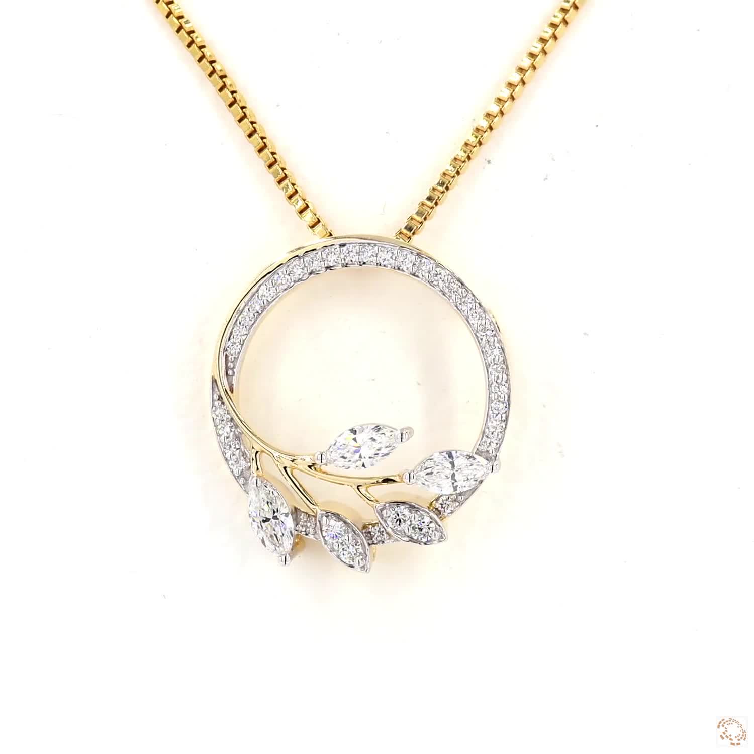 Leaf in a circle Pendant